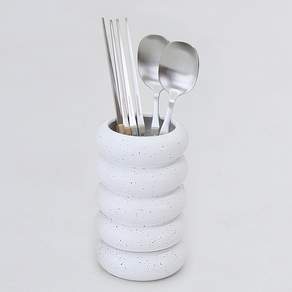 달팽이리빙 몽글몽글 물빠짐 세라믹 수저통 L