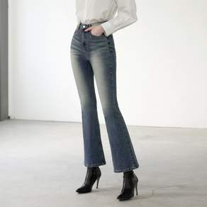 와르 여성용 샌드워싱 부츠컷 데님 팬츠