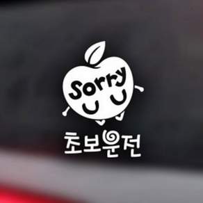 브로샵 sorry 초보 운전 화이트시트지 뒷유리스티커