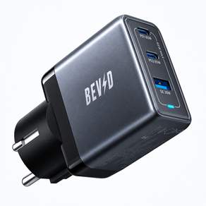 BEVID GaN 65W 3포트 초고속 충전기 PD 듀얼 C타입 QC30W 접지 멀티 충전 어댑터