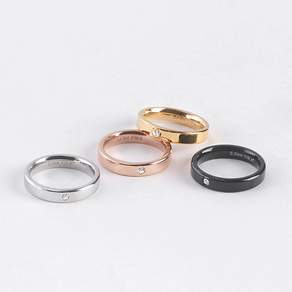 VARAM(바람) 써지컬316L스틸 4mm 보석 우정링 커플링 큐빅반지