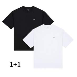 1+1 캘빈클라인 CK 반팔티 클래식 화이트 블랙 커플티 데일리 반팔 남녀공용