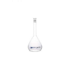 EISCO 체적 플라스크 5000mL - 붕규산염 유리 - 클래스 A - 육각형 중공 유리 스토퍼 - 싱글 블루 그라데이션