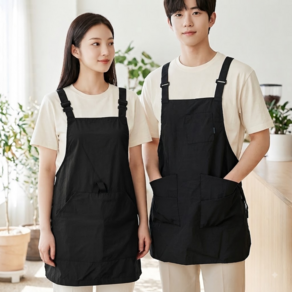 이니벨로 카페 방수 앞뒤 양면앞치마 남여공용