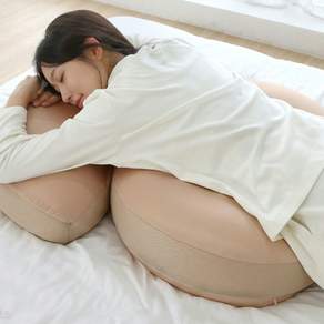 마미코쿤 임산부 바디필로우 수유쿠션 냉감 임신축하선물 허리 만삭 엎드리는 O자형 바디필로, 베이지