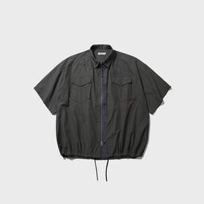 앵글런 Check Zip-Up Half Shirt - Green