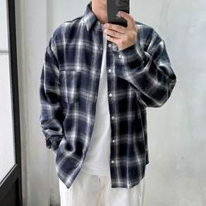 라운지21 남자 빅사이즈 데일리 타탄 체크셔츠