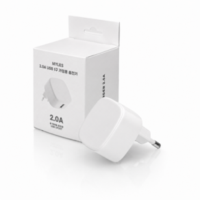 밀레스 5V2A USB 충전기 저전력 저발열 납작형 어댑터