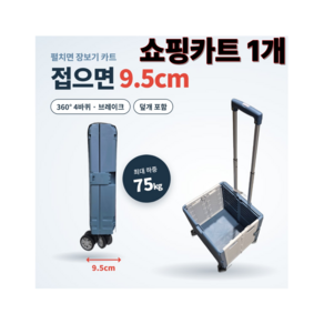 코스트코 접이식 쇼핑카트 덮개형 최대하중 75Kg 폴딩카트 장바구니카트
