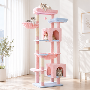 PAWZ Road 8단 대형 고양이 천 캣타워 175CM 튼튼한 cat tower 큰 사이즈 숨숨집+ 해먹+ 스크래쳐 기둥