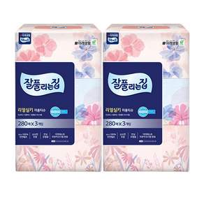 잘풀리는집 리얼실키 미용티슈 280매 x 3입 2팩