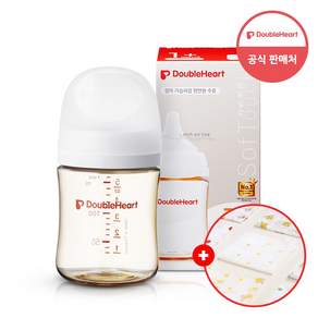 더블하트 모유실감 3세대 PPSU 베이직 제뉴인화이트 젖병 (젖꼭지포함)