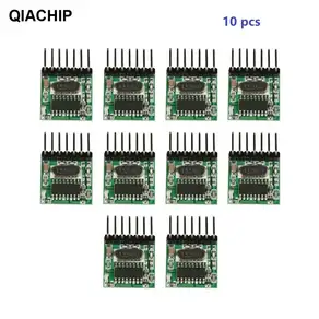 호환 QIACHIP 10 조각 433.92MHz 수퍼 헤테로 다인 RF 무선 송신기 모듈 1527 인코딩 코드 3V-24V 원격 제