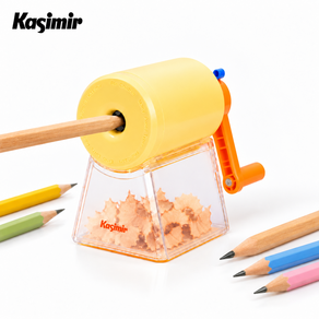 Kasimir 크랭크식 연필깎이 5단계 굵기 조절 부스러기 통