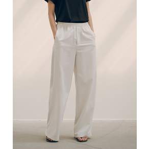 시야쥬 SIYAZU 여성 밴딩 와이드 나일론 팬츠 Off-white