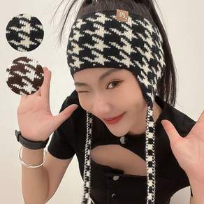 하운드 밴드형귀마개 니트헤어밴드 골프 일체형 귀돌이
