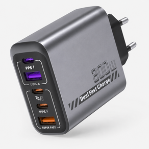 200W 5포트 2USB+3PD 초고속 멀티충전기 전원 어댑터