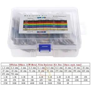 금속 필름 저항기 모음 키트 박스 전자 부품 패키지 1/8W 1% 0 ohm - m