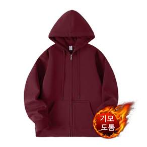 WIHOLL 여성 겨울 기모 후드집업 무지 오버핏 트레이닝 데일리 아우터