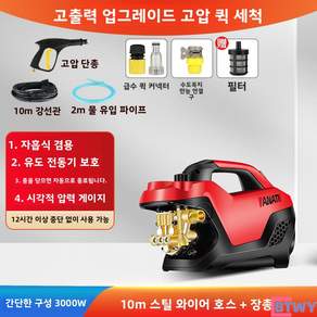 220V 고출력 가정용 고압 세차기 휴대용 강력 세척 펌프 차량 바닥 청소 고압 물건 다기능 세척기-BTWY