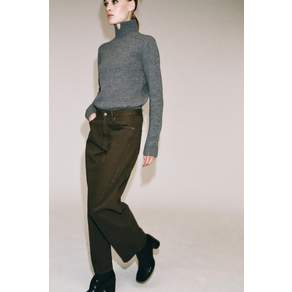 ZARA JEANS ZW COLLECTION ANKLE RELAXED 미드라이즈 - 카키 1934/240/505