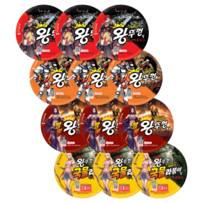 리니지 x 왕뚜껑 4종 (3+3+3+3) 12개 혼합세트 오리지널 110g+김치 110g+짬뽕 110g+라볶이 130g (아이템 쿠폰 증정)