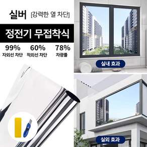 Savelio 무접착 자외선 차단 창문 사생활 보호필름 창문 단열필름 설치 쉬움