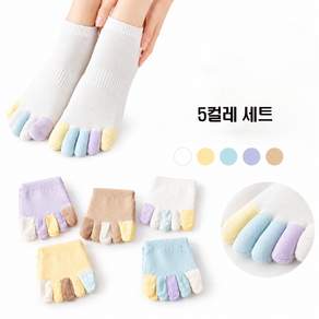루미또와 귀여운 캐릭터 순면 발가락 양말 5컬레세트