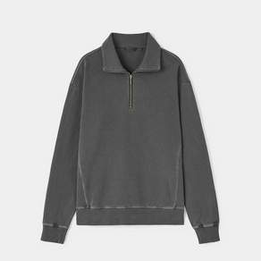 라이즈앤빌로우 가먼트다잉 하프 집업 스웨트셔츠 GREY