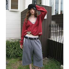 APPAREL ARCHIVE Hines deep v-neck sweatshirt - Red