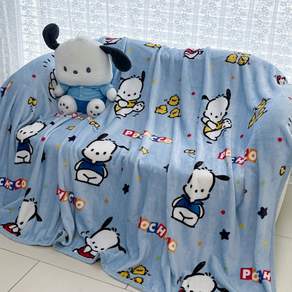 산리오 사계절 극세사 무릎담요 캠핑용 휴대용 포근한 사무실 담요 100x150cm