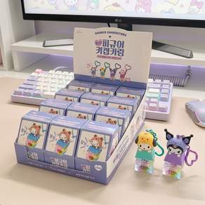 핑크망고 산리오 캐릭터즈 빼꼼 피규어 키캡 키링 1구