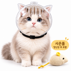 온도비움 고양이 우주 헬멧 통풍 입마개 물림방지 머리보호캡