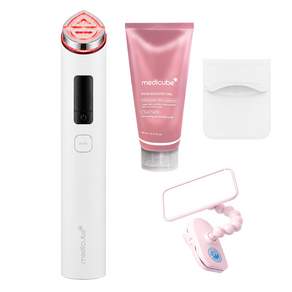 [국내정품/AS가능] 메디큐브 에이지알 부스터 프로 X2 화이트 + PDRN 부스팅 젤 + 자바라 클립 거울 + 융 클리너 세트