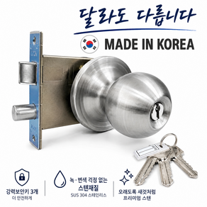 100% 국산 KS규격 9900SS 현관 방화문 스텐 도어락 손잡이 초강력보안키