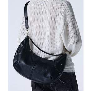 MAISON MINED LEATHER SADDLEBAG BLACK
