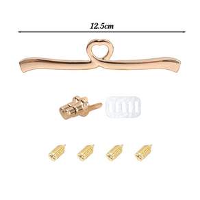 5세트 길이 12.5CM 금속 회전 잠금장치 가방 하드웨어 하트 모양 DIY 직조 가방 액세서리 트위스트 잠금장치 금색 클라스프