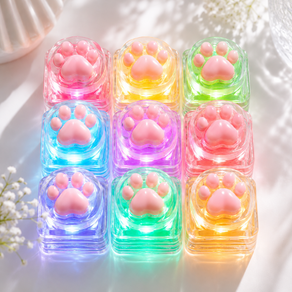 고양이 발바닥 LED 키캡 키링 열쇠고리