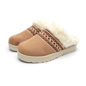 [가데클래식] [무료배송][Gadae-Fur] Winter 자수패턴 노르딕 여성 방한 털 슬리퍼/실내화