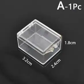 10pcs 투명 플라스틱 작은 상자 사각형 방진 내구성 포장 미니 보석/비즈/공예품 보관 케이스