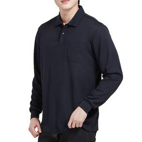 YLD 1+1 쿨론 솔리드 카라 긴팔 가슴 주머니 티셔츠 여름 기능성 쿨티 작업복 일상복