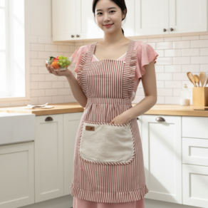 제르반 핸드타올 포켓 프릴 앞치마