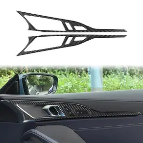 BMW 8시리즈 G14 19-24 리얼 카본 파이버 도어 핸들 윈도우 스위치 트림 커버 호환