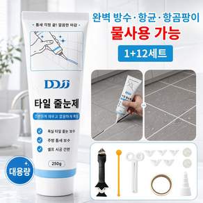 DDJJ 기능성 타일 줄눈 보수제 메꾸미 접합제 셀프줄눈 젖은 곳 시공 가능 강력 방수 다용도 간편 셀프시공 세트 250g (실리콘 제거용 스크래퍼 포함)