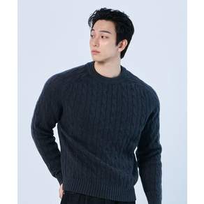 나인제트 NINEZ 케이블 크루넥 머슬 니트 2color