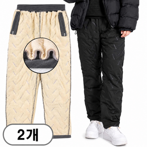 차쿠 남성 양털 방한 바지 겨울 작업바지 털바지 패딩바지 조거팬츠 솜바지 1+1 혹한기 일자타입