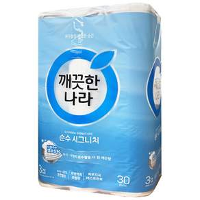 깨끗한나라 3겹 천연펄프 순수 시그니처 화장지