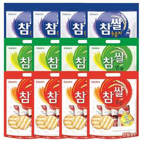 크라운제과 참쌀 대용량 3종12개(선과253g x4 + 누룽지216g x4 + 설병 x4)/쌀과자
