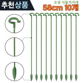 원예 화초고정 줄기 지주대 화분 식물 오링 지지대 58cm