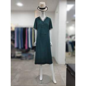 품절임박 SI 브이넥 배색 벨티드 원피스 SKO2125420GR 9315032